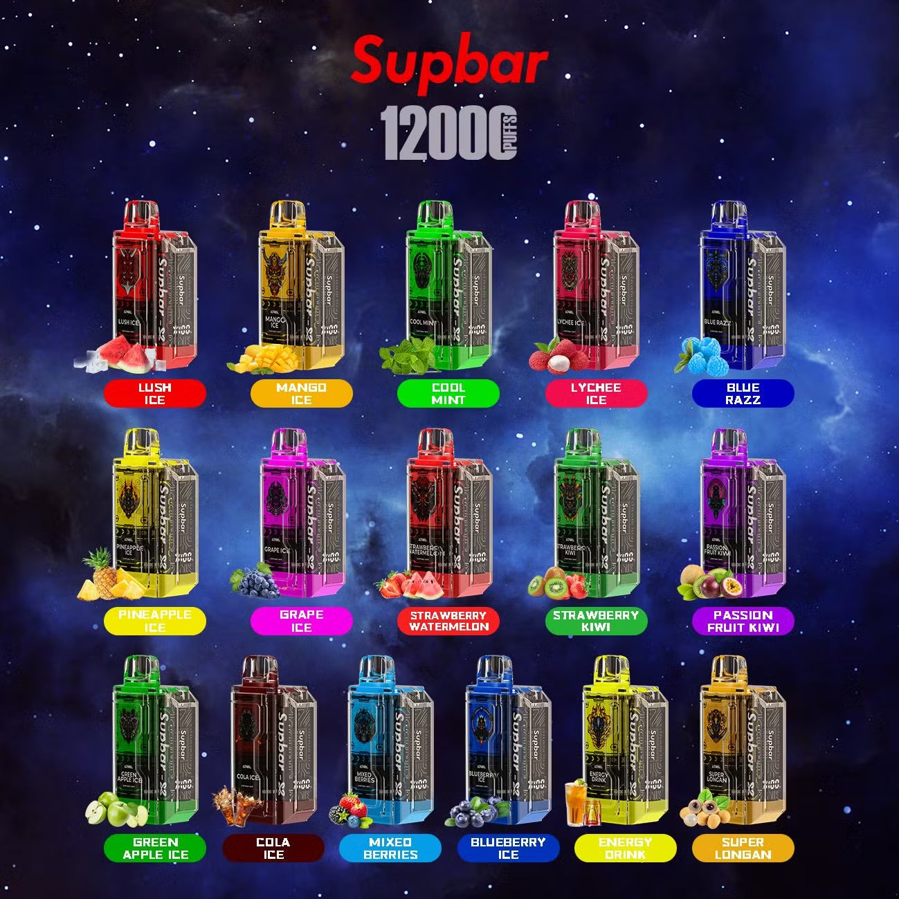 Supbar X 12000 Puffs Disposable Pod Box